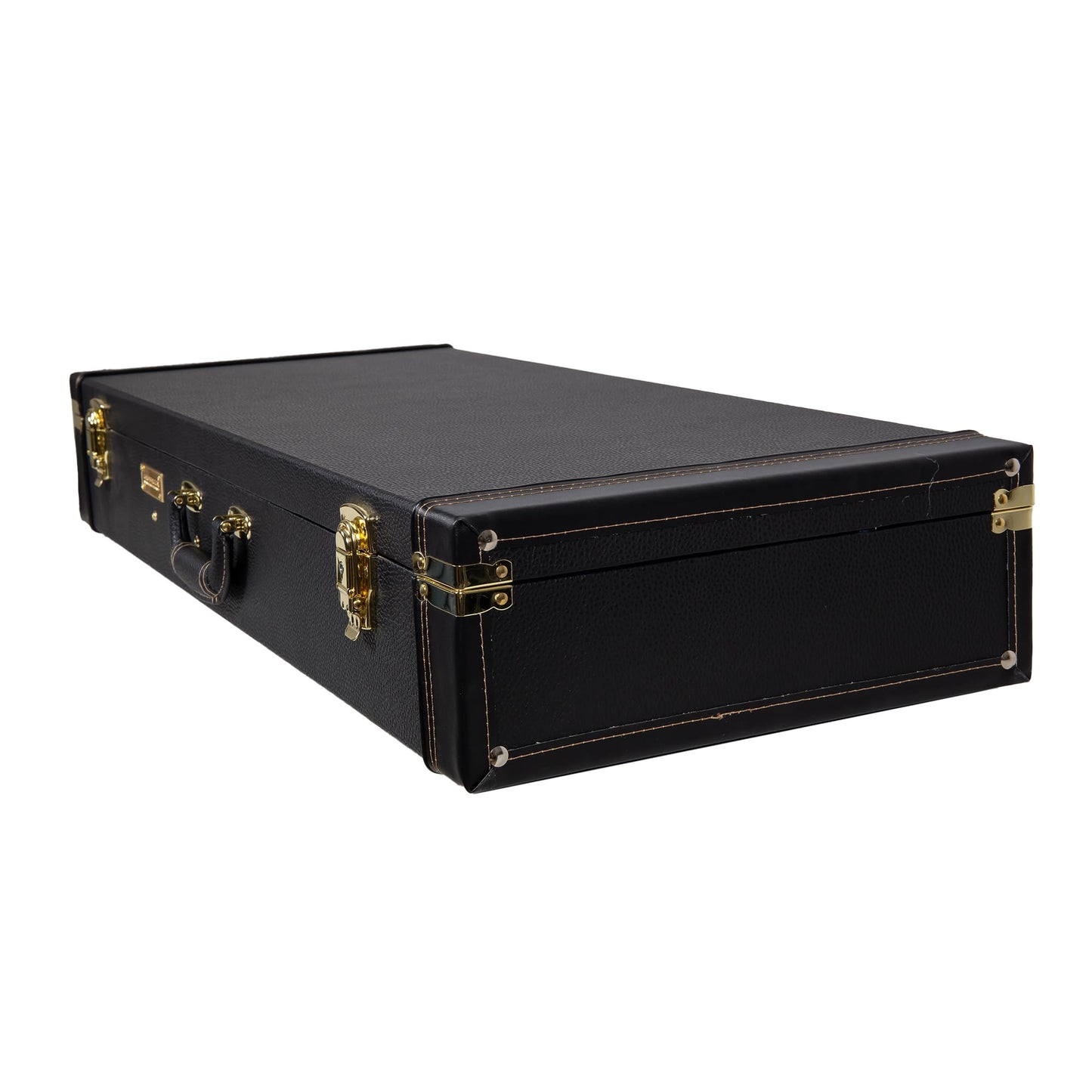 Crossrock Hard-Shell Wooden Case fits F-style Mandola-Stainless Steel Latches, Sponge Lining, Metal Feet, Storage Space - Black (CRW620MLBK-R)