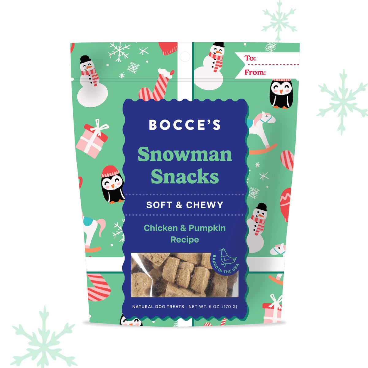 Bocce’s Bakery Holiday Soft & Chewy Bundle Dog Treats, All-Natural Wheat-Free Christmas Dog Treats, 6 oz (Pack of 3)