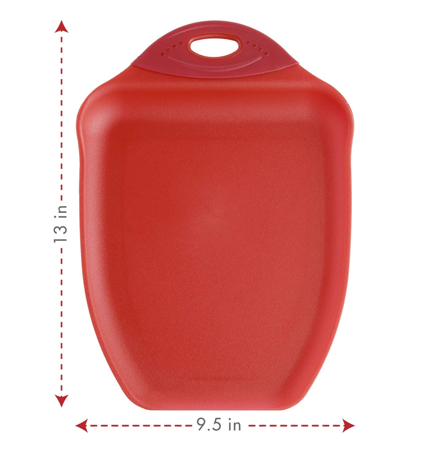 Dexas Chop & Scoop Cutting Board, 9.5 by 13 inches, Solid Red (322-J1795)