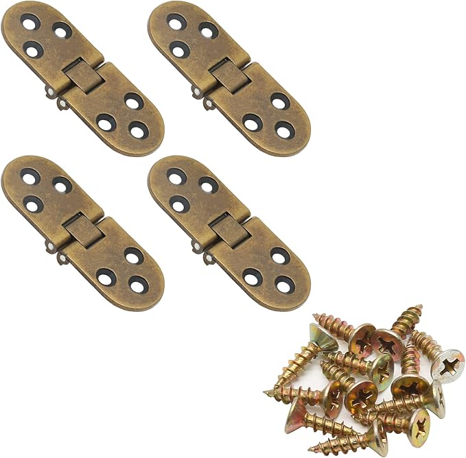 Piutouyar 4PCS Bronze Butler Tray Hinge, Heavy Duty Folding Flip Top Hinge 180