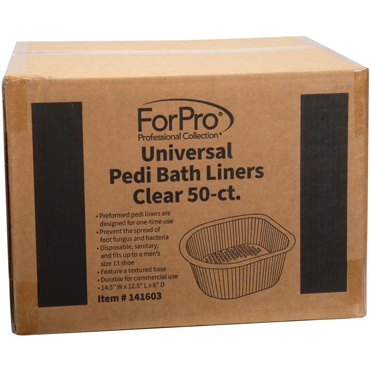 ForPro Professional Collection Universal Pedi Bath Liners - 50% THICKER - Fit Footsie Bath, Disposable Pedicure Foot Tub Liners for Foot Spa Basins & Foot Bath Soaks, Clear, 100-Count
