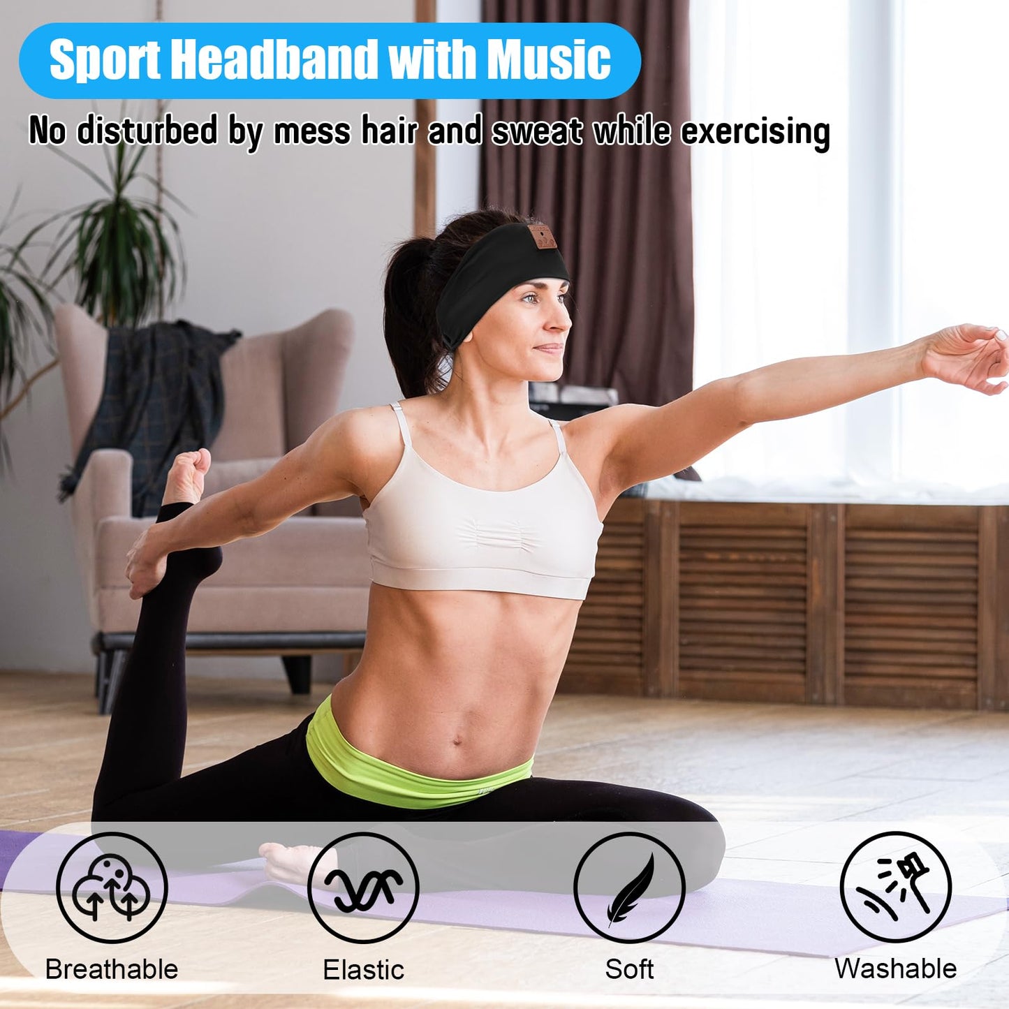 2-Pack Sleeping Headphones Wireless Bluetooth 5.4, Headband Headphones with Ultra-Thin Speakers, Bluetooth Headband for Side Sleepers, Running, Workout, Insomniac, Travel, Meditation(Black&Grey)