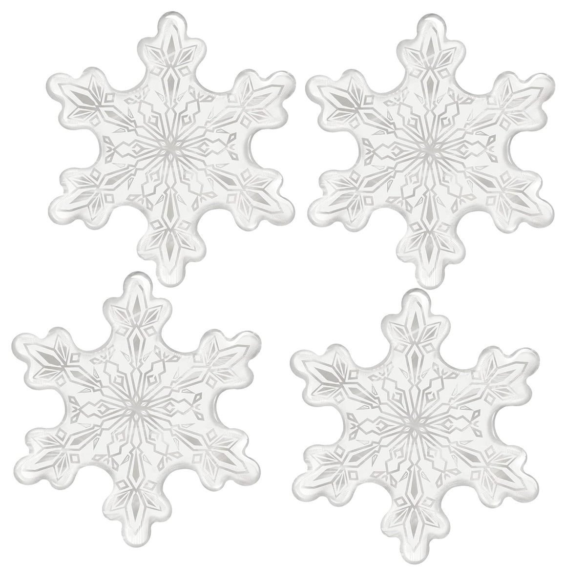 Snowflake Balloons Pack of 4 36Inch Transparent Snowflake Mylar Balloon Snowflake Foil Balloons for Winter Wonderland Party Decorations Ice Snow Themed Birthday Party Decorations