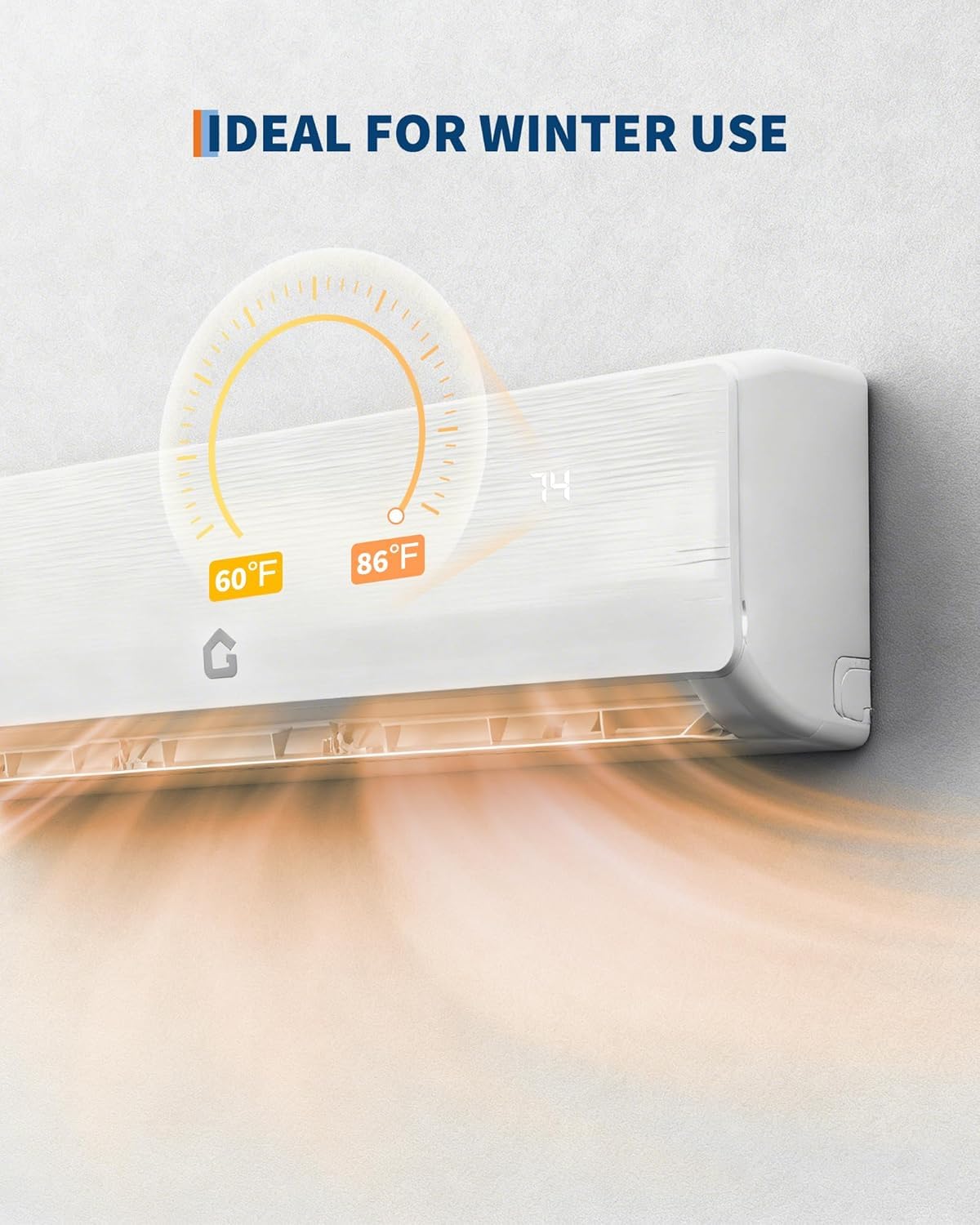 18000 BTU 19 SEER2 Mini Split AC Air Conditioner Heat Pump Inverter, 230V Ductless System, Cools Heats 1250 Sq.Ft, R32 Series with Installation Kits, White