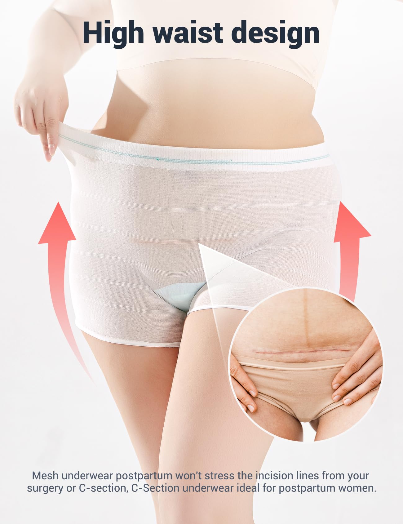 HANSILK Maternity Knickers 6 Pcs Disposable Postpartum Underwear Breathable & Stretchable Maternity Pants for Maternity/C-Section Recovery/Incontinence/Travel