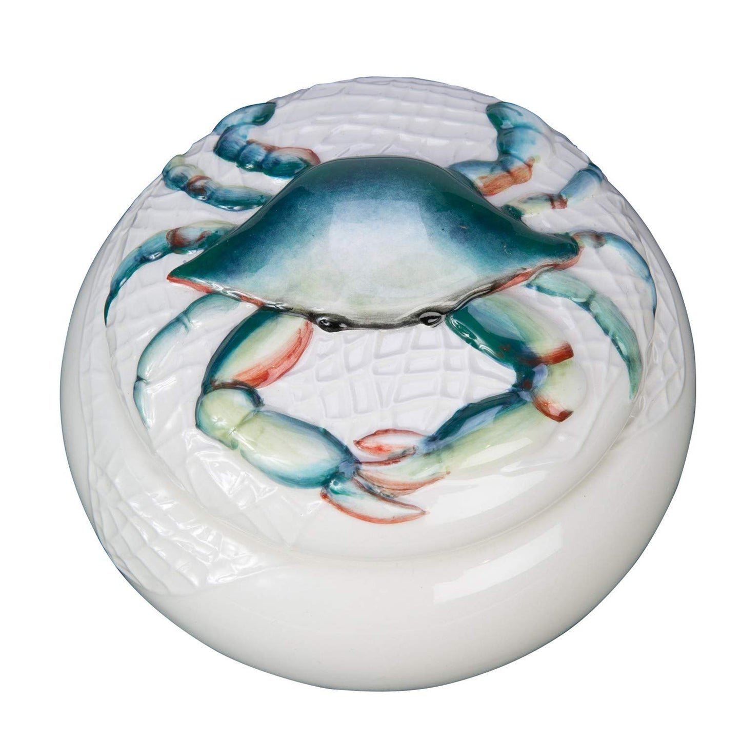 Beachcombers Ceramic Blue Crab Box Blue