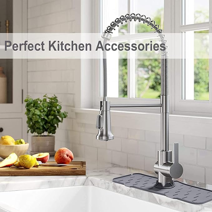 2Pcs Kitchen Sink Splash Guard, Silicone Faucet Mat Splash Guard