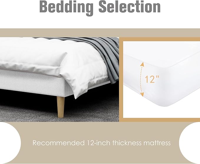 AGARTT Upholstered Platform Bed Frame Twin Size