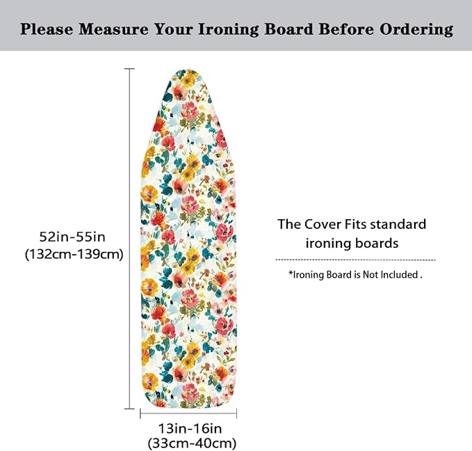 Vintage Floral Ironing Board Cover and Pad 15x54