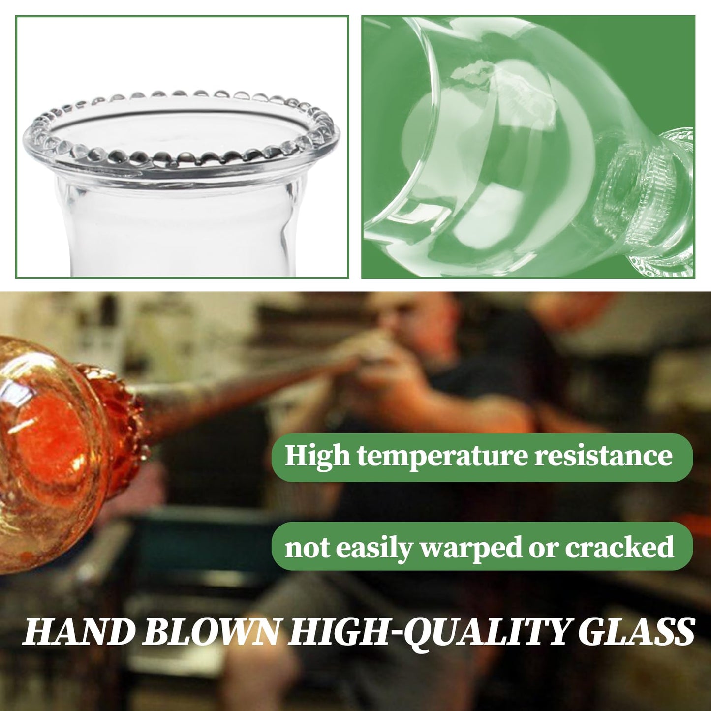 Oil Lamp Chimney Replacement – Clear Hurricane Lamp Glass Shade (Wave Style) for Kerosene Lamps – 3 Inch Base(1 Pack)