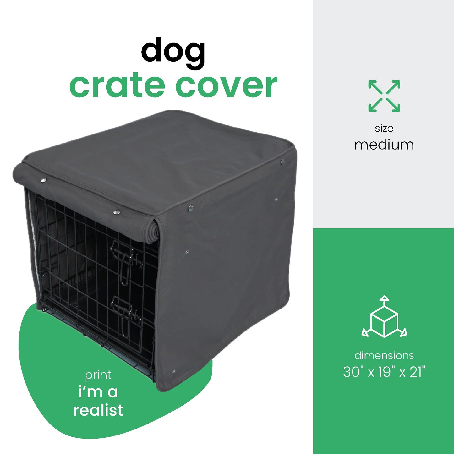 Molly Mutt Dog Crate Cover - Fits 30"x19"x21" Crate - Dog Kennel Cover - Dog Cage Cover - Medium/Large Dog Crate Cover - Puppy Crate Cover - Cover for Dog Crate - Fabric Crate Cover