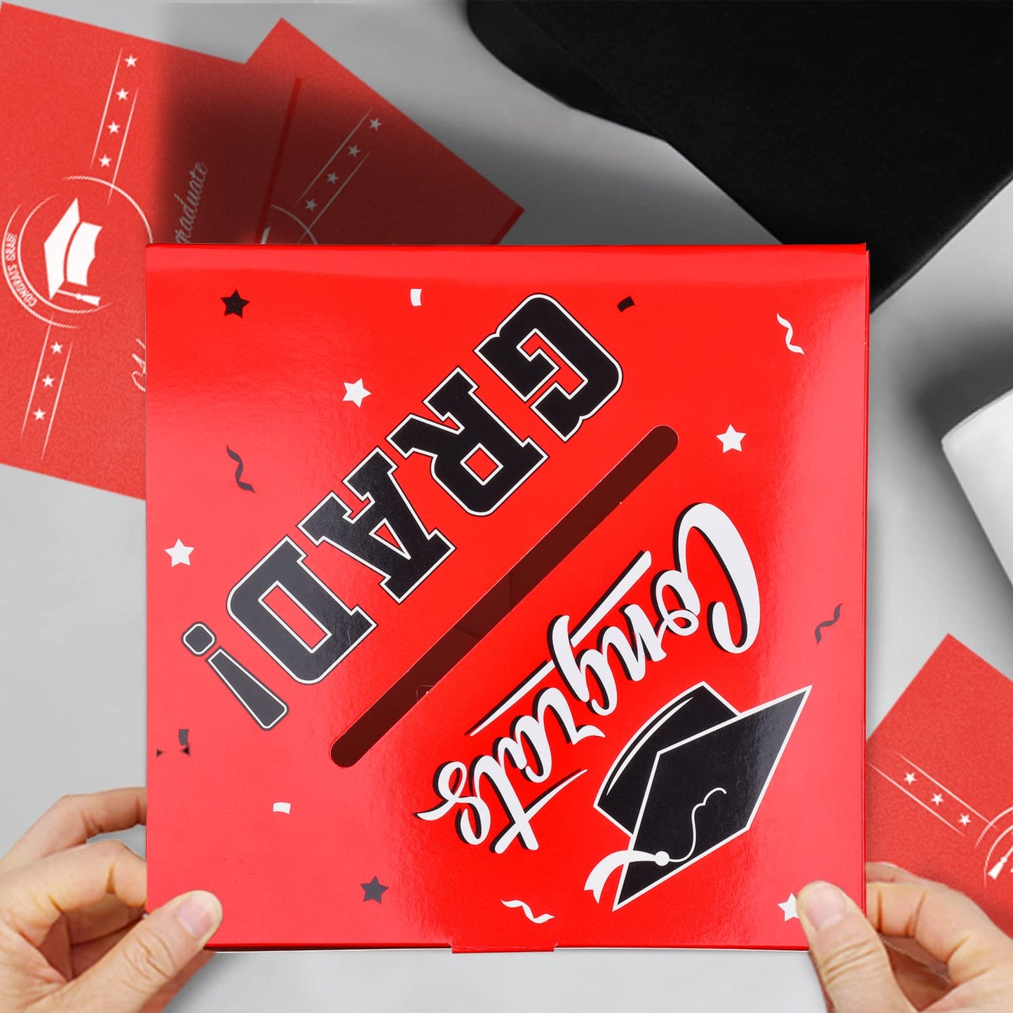 Gatherfun Graduation Decorations 2025 Grad Card Box for Gift Graduation Party Favors Decor Party Supplies Red