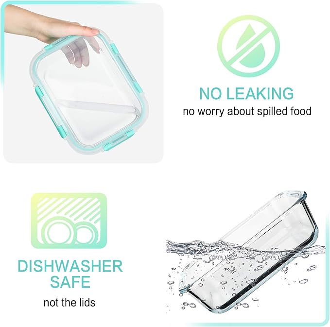 30 Pieces Glass Food Storage Containers