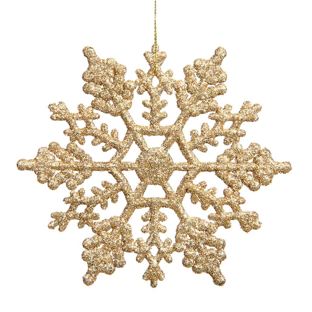 Vickerman 23572 - 8" Gold Glitter Snowflake Christmas Tree Ornament (12 pack) (M101608)