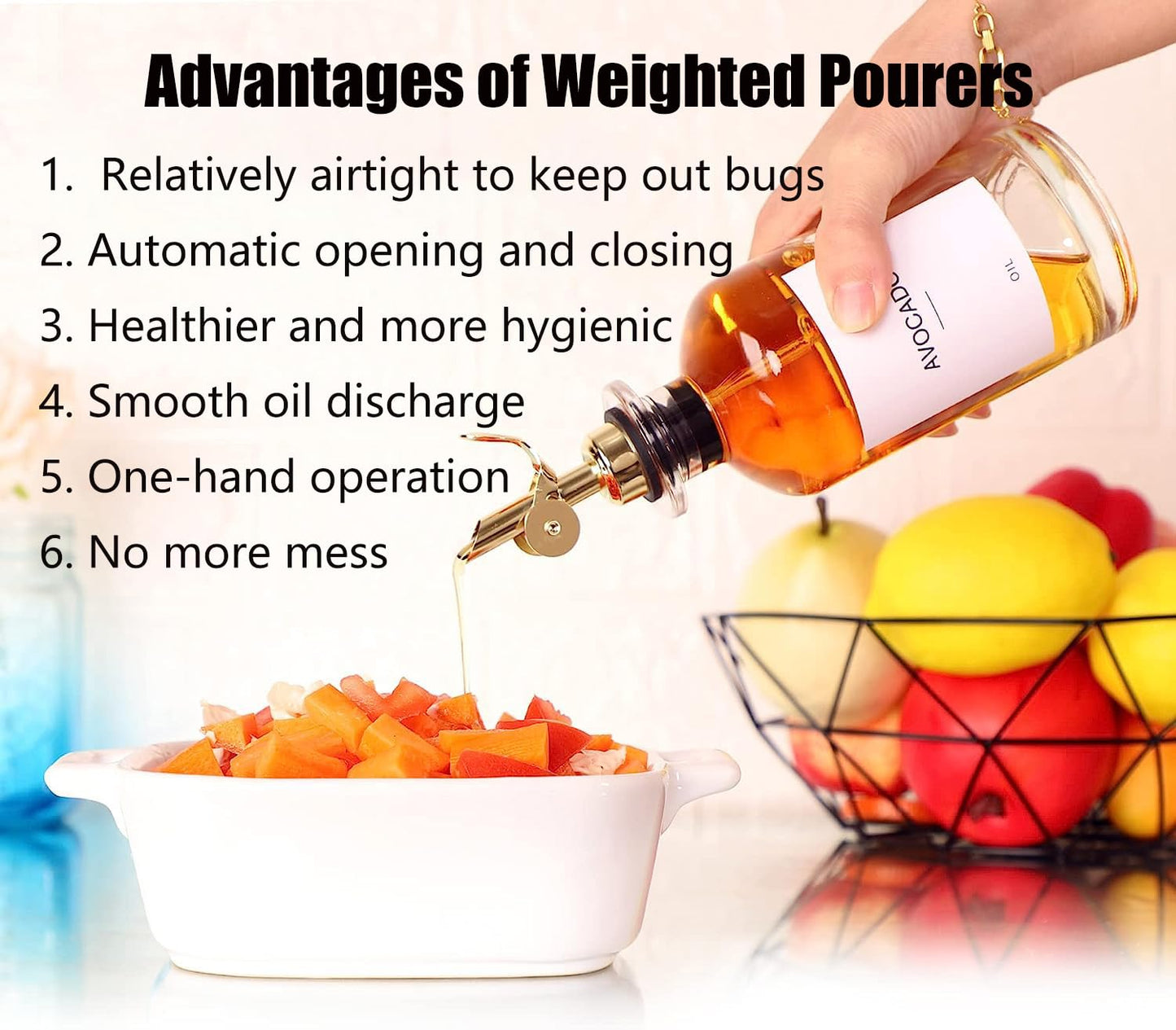 Pafusen 2 Pack Automatic Liquor Pour Spout, Auto Flip Olive Oil Dispenser Spout, Pour Spout for Liquor Bottles, Olive Oil Spout, Bottle Pourers for Alcohol Wine Syrup Home Bar Accessories Silver