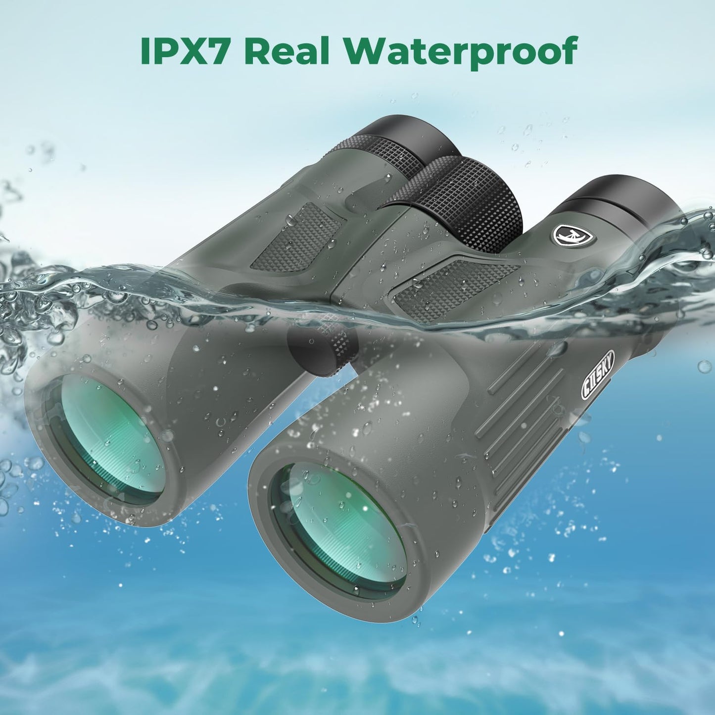 Gosky 10X42 HD Binoculars for Adults with Phone Adapter, High Power Binoculars with BAK4 Prism and FMC Lens, Waterproof Binocular for Bird Watching Hunting Traveling Outdoor Sports