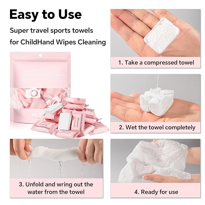 Compressed Towels 300 Count, Disposable Face Towels, Coin Tissues, Portable