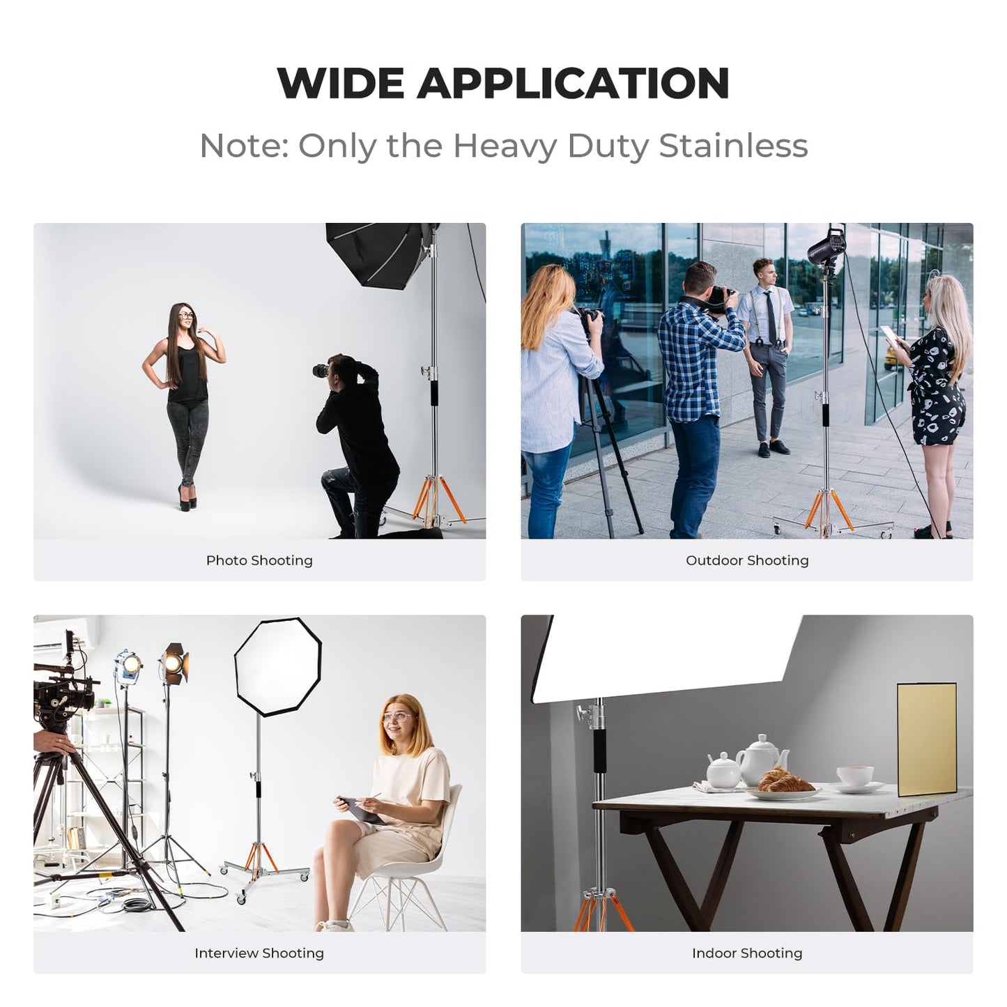 K&F CONCEPT Heavy Duty Light Stand with 360° Swivel Casters & Step-On Brakes, 10ft/305cm Adjustable Stainless Steel Tripod Stand for Studio Photography, Supports COB Lights, Softboxes up to 30kg/66lb