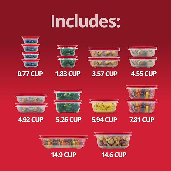 Rubbermaid EasyStore Containers, 38-Piece Set, Food Storage Containers
