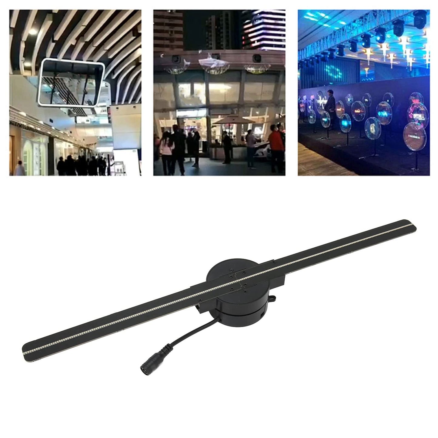 3D Hologram Fan, 16.5in 3D Hologram Projector Advertising Display With 224 LED Light Beads Holographic Video Projector for Business Store Signs, Bar, Casino, Party, Christmas