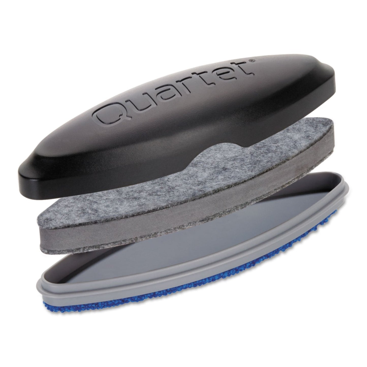 Quartet Eraser, Premium, 3-In-1, Whiteboard/Chalkboard, Magnetic, 6-1/2"x1-3/8", Black (BFEB3)
