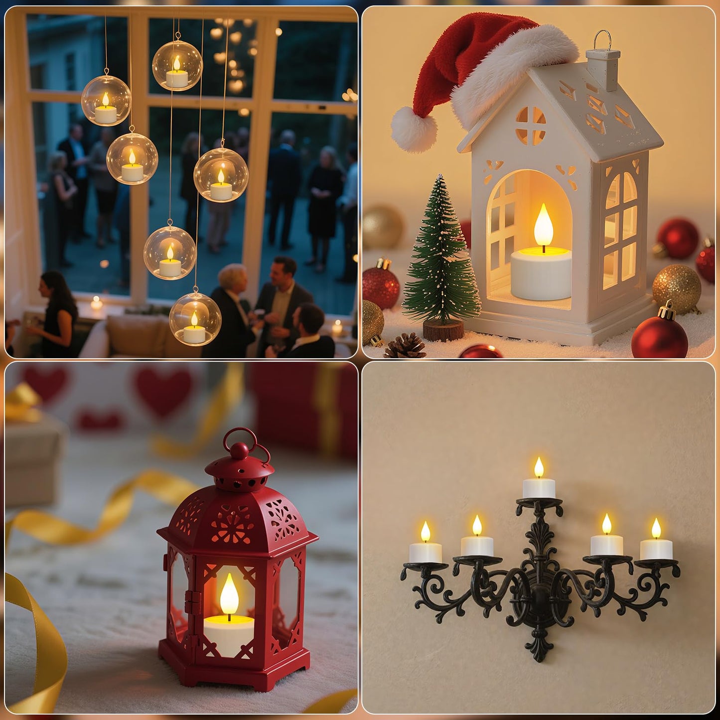PChero Rechargeable Flameless Candles with Remote Timer, Battery Operated Tea Lights Candles, LED Flickering Tealights Candles for Home Wedding Halloween Fall Christmas Decor, 6 Pack