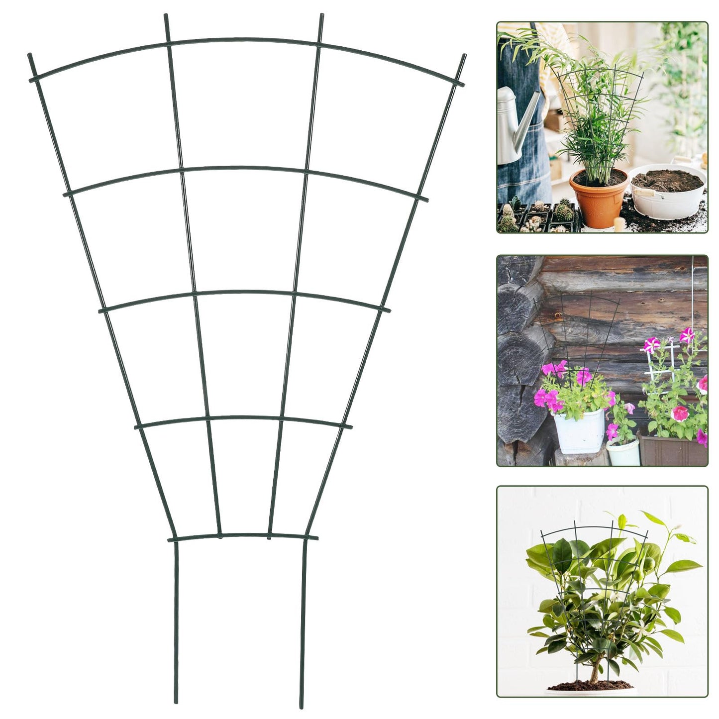Operitacx Garden Trellis Plant Climbing Rack for Indoor and Outdoor Use, Metal Vine Climbing Support with Fixed Stakes for Potted Plants and Garden Vegetables