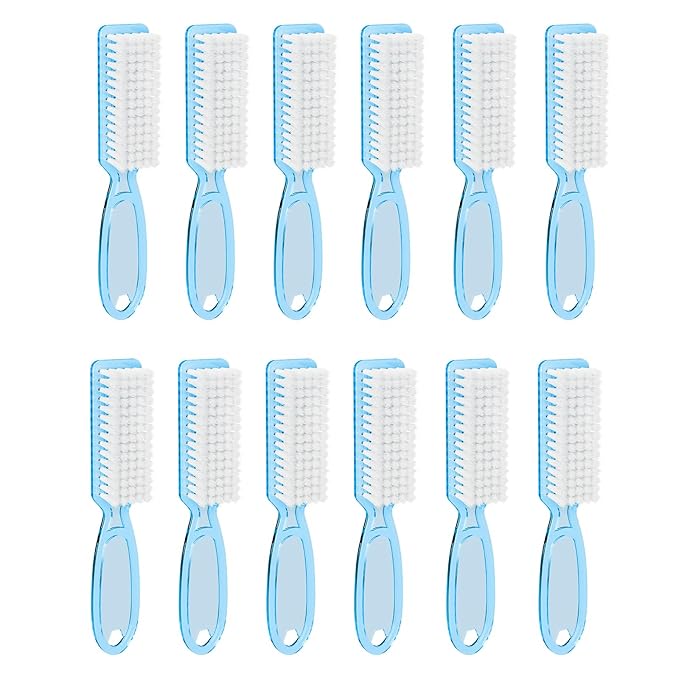 12 Pcs Handle Grip Cleaning Brushes, Hand Fingernail Nail Scrub Manicure Brush