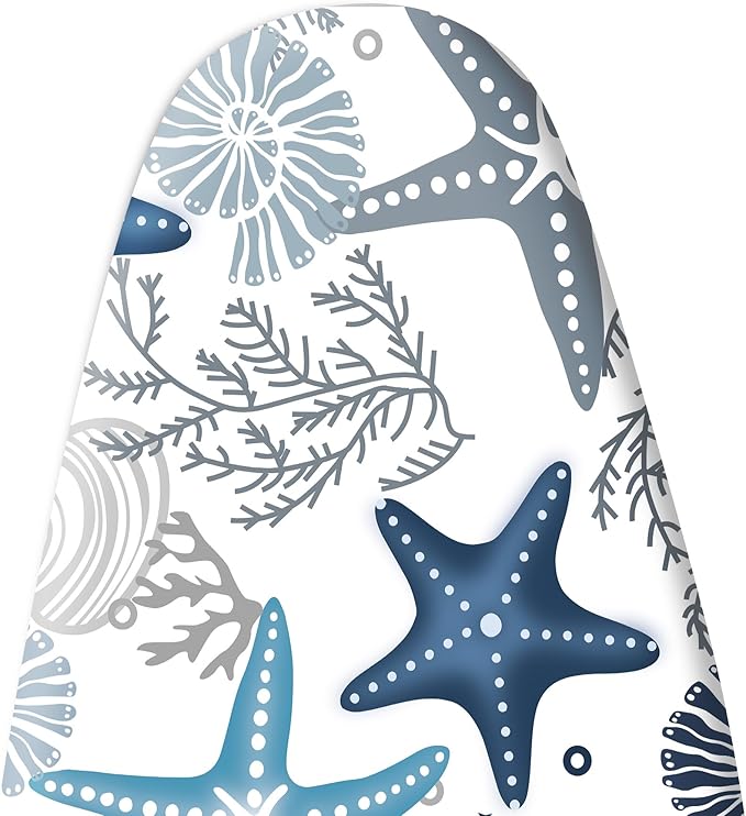 Extra Thick Ironing Board Cover and Pad, Coral Starfish Coastal 15x54 Ironing