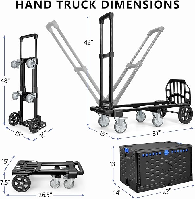 KEDSUM 4-in-1 Convertible Dolly Cart