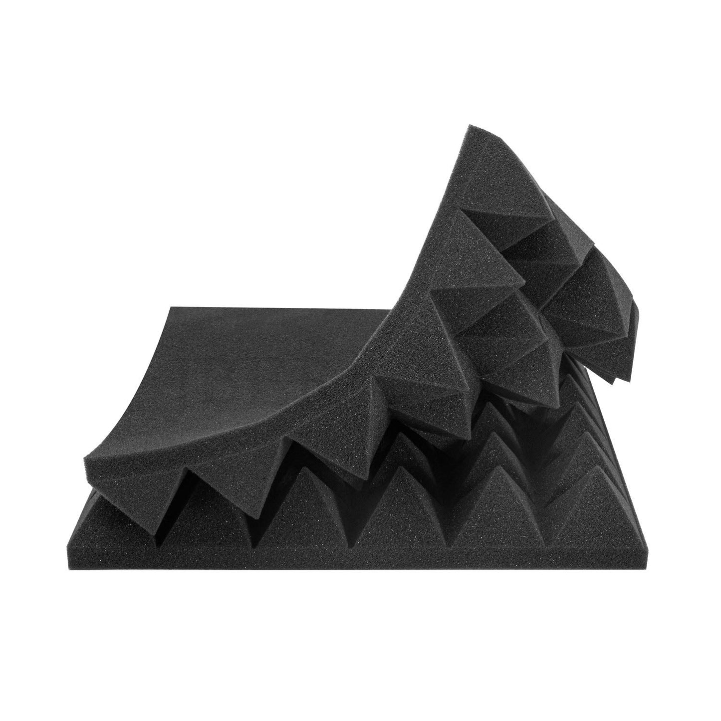 JBER Acoustic Sound Foam Panels, 24 Pack 2" X 12" X 12" Red and Black Soundproofing Treatment Studio Wall Padding Sound Absorbing Fireproof Pyramid