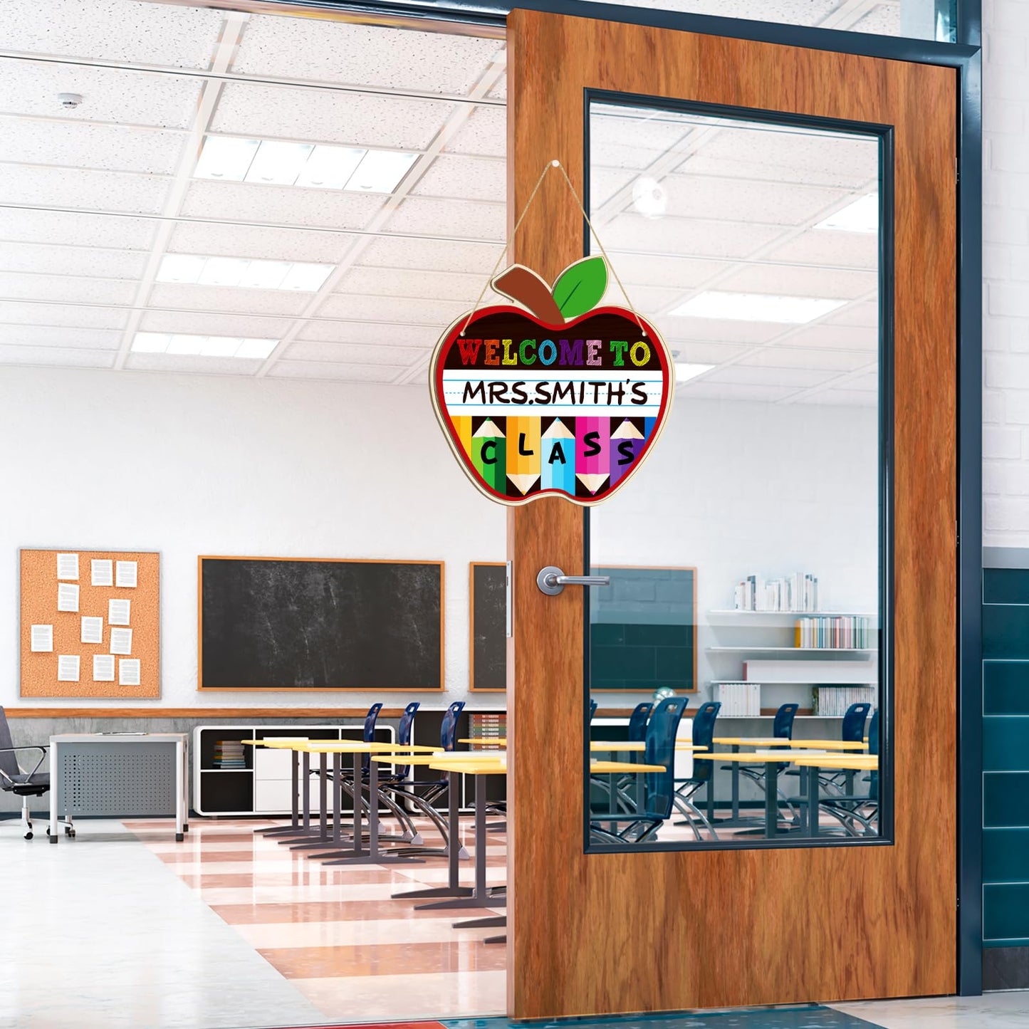 Large Welcome Sign for Classroom Decoration Crafts Hanging to Paint DIY Blank Unfinished Back to School Door Wreath for Front Door Wall Signs Welcome to Our Class Signs for Teacher Supplies