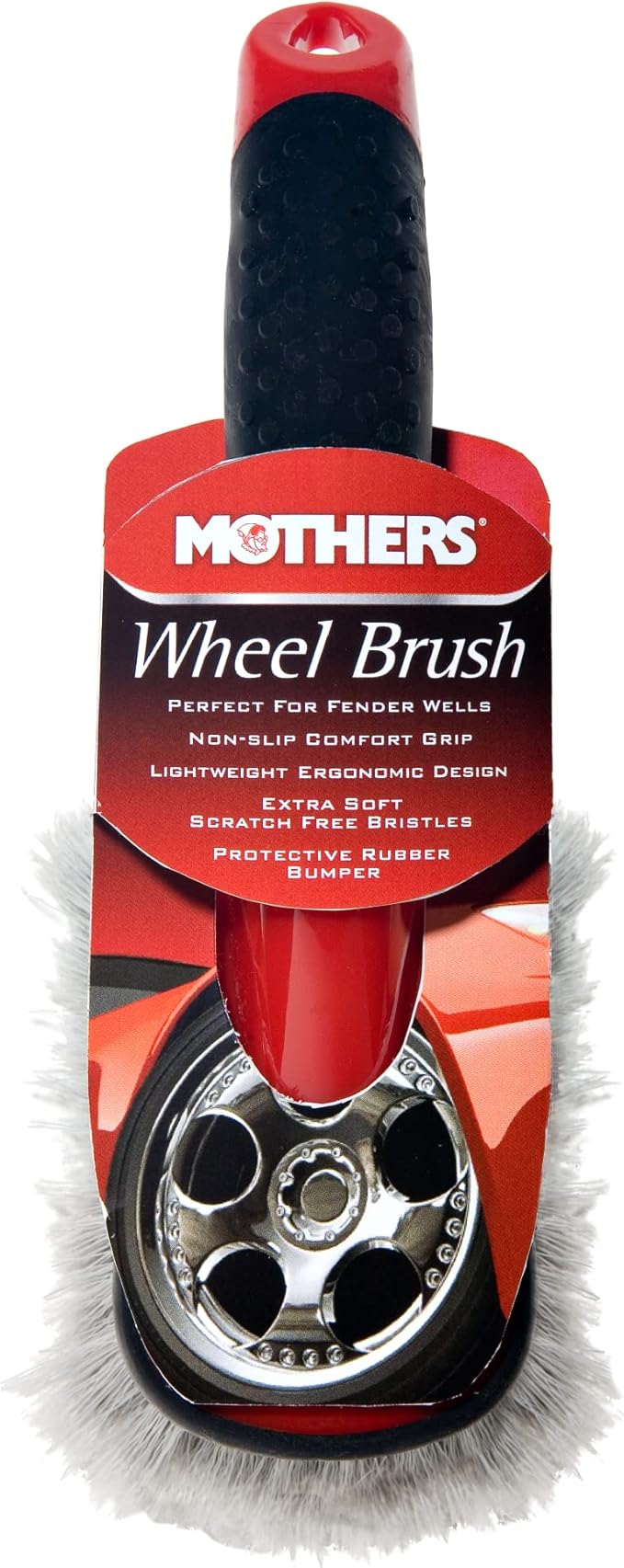 Mothers Car Wash Brush, Wheel and Fender Brush, Short Handle Tire Cleaner