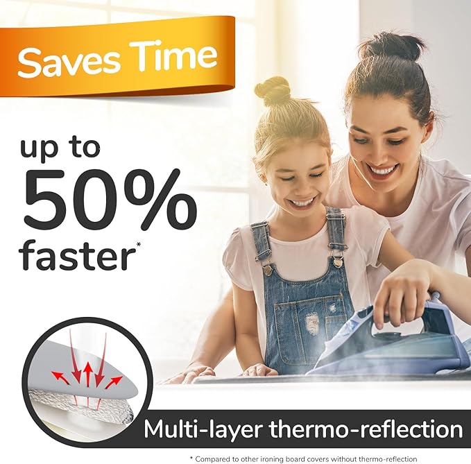 Super Soft Ironing Board Cover and Pad – 50% Faster Ironing