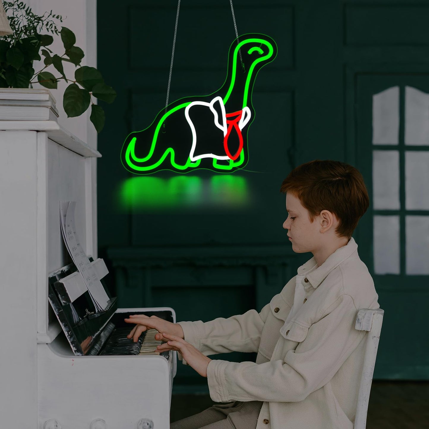 Qetibwk Dinosaur Neon Sign for Wall Decor Led Neon Signs Light Up Sign Room Decor Neon Lights Sign USB Powered