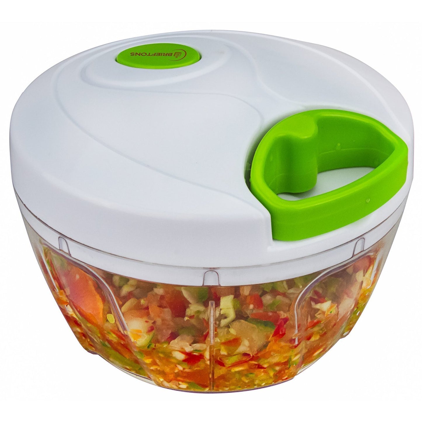 Brieftons Manual Food Chopper, Compact & Powerful Hand Pull Chopper Blender to Chop Onion, Garlic, Vegetables, Fruits, Herbs for Salsa, Salad, Pesto, Hummus, Coleslaw, Puree, Indian Cooking