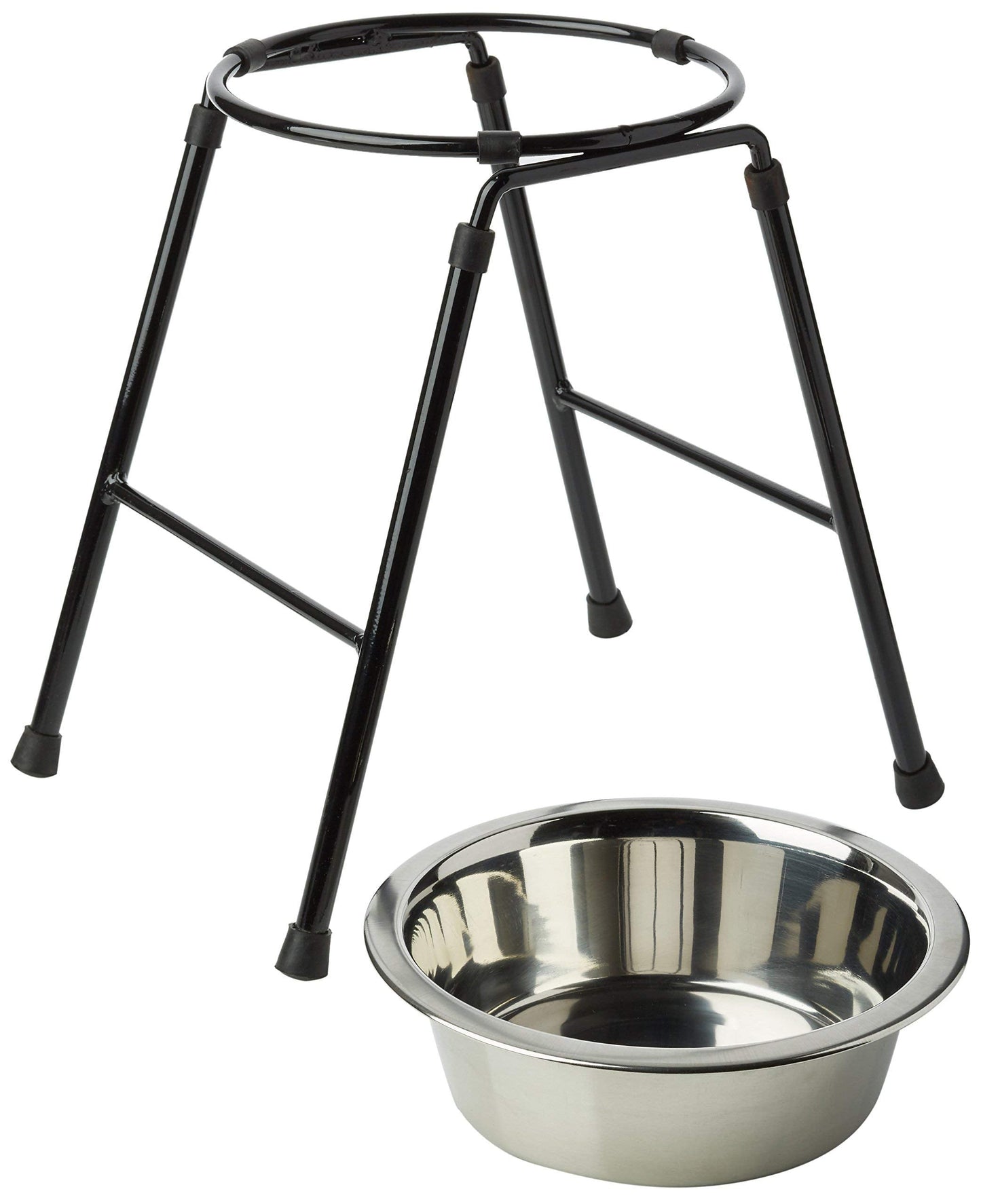 Classic Pet Products Single Feeder High Stand with 1600 ml Stainless Steel Dish, 300 mm Tall, clear
