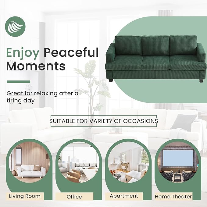 YOUDENOVA 2 Piece Set Comfy Sofa Couch, 3-Seater Sofa * 2