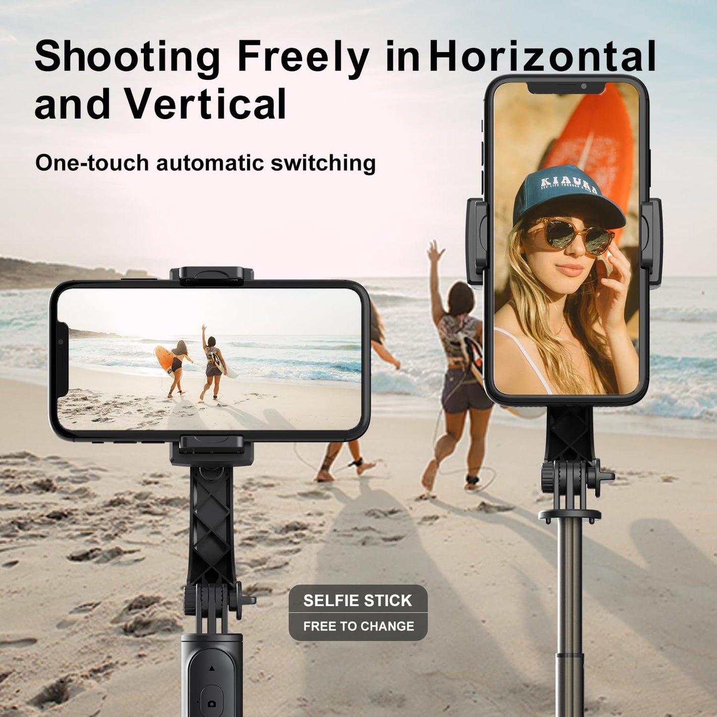 Gimbal Stabilizer for Smartphone,Selfie Stick Tripod with Remote Control Auto Balance 360° Rotation 1-Axis Phone Gimbal for Group Selfies Live Streaming Video Recording