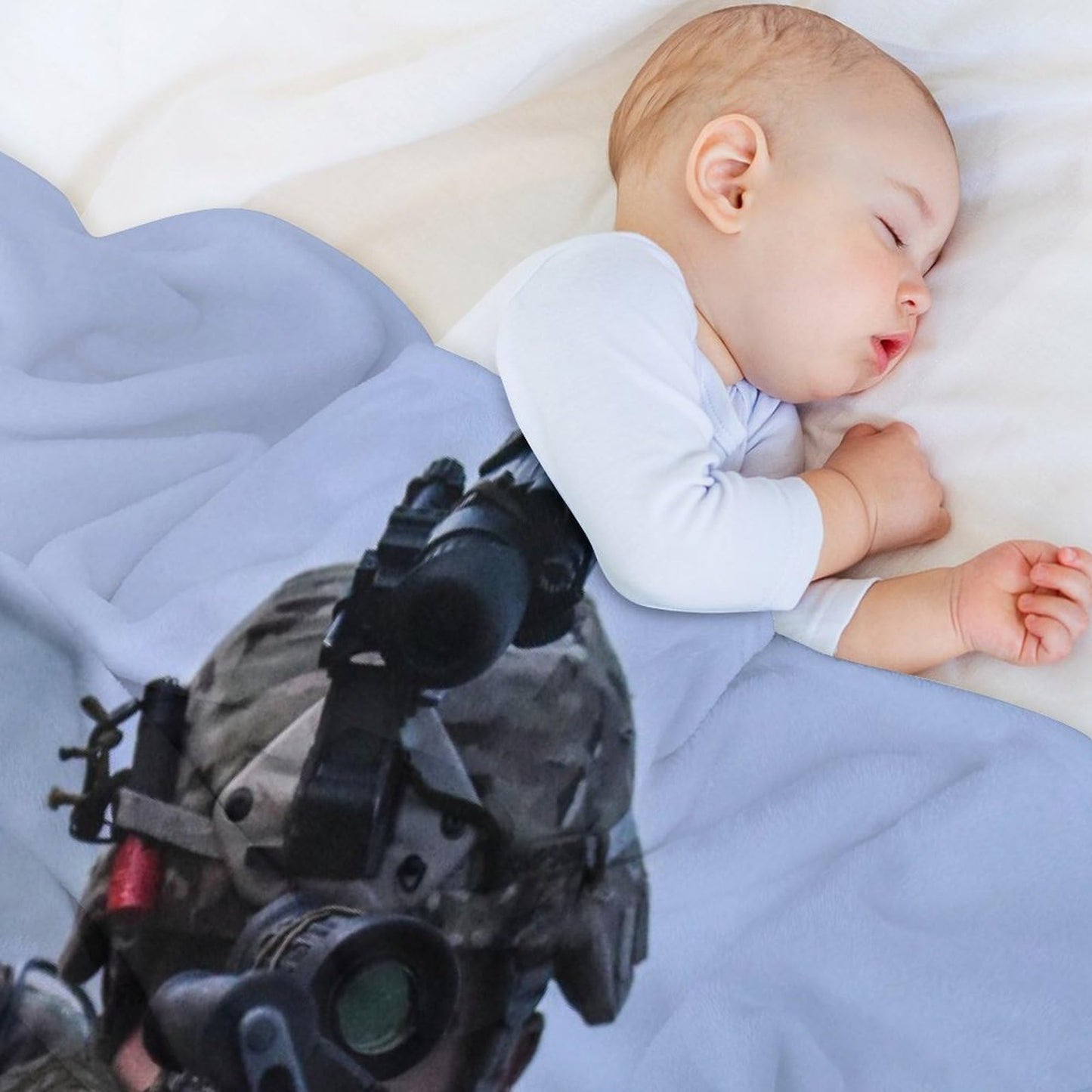 Military Art Flannel Blankets Featuring Fully Armed Special Forces Soldiers(3) Flannel Blanket Wool Soft Blanket Lightweight Plush Suitable for Sofa, Bed, Comfortable Sofa 30x40in(75x100cm)