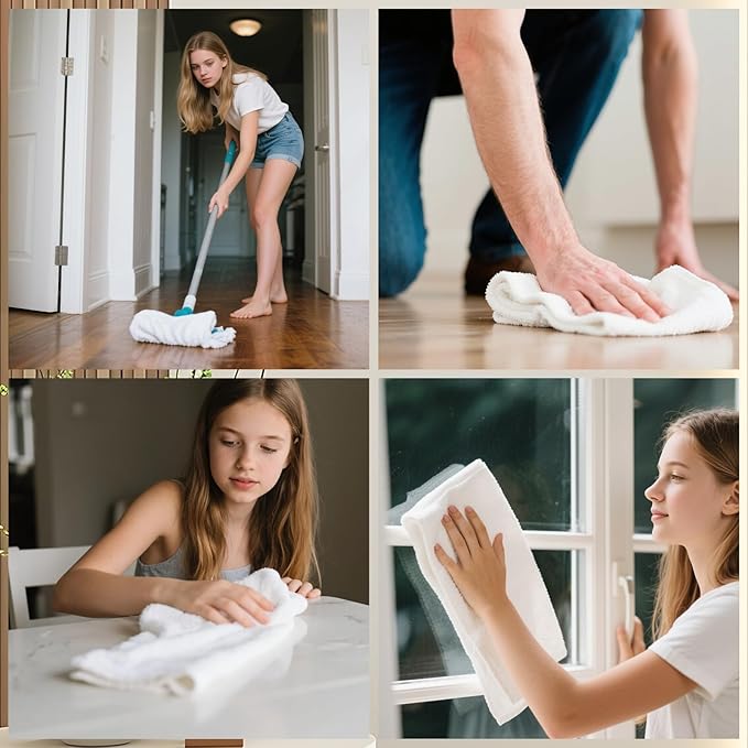 4 Pcs Extra Large Microfiber Cleaning Cloth, Lint and Streak Free