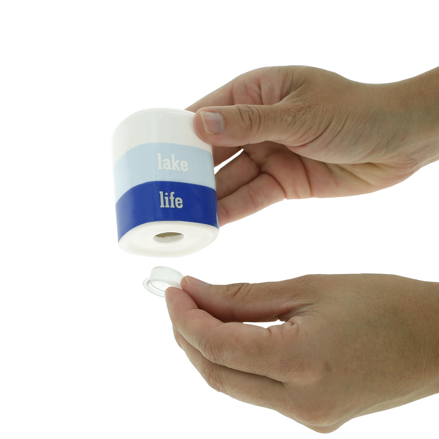 Pavilion Gift Company - Lake Life - 3 oz Salt & Pepper Ceramic Stoneware Shaker Set Cottage Waterfront