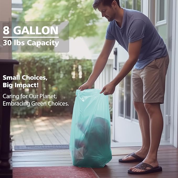 Biodegradable 8 Gallon Trash Bags, AYOTEE Garbage Bags 8 gallon, Compostable