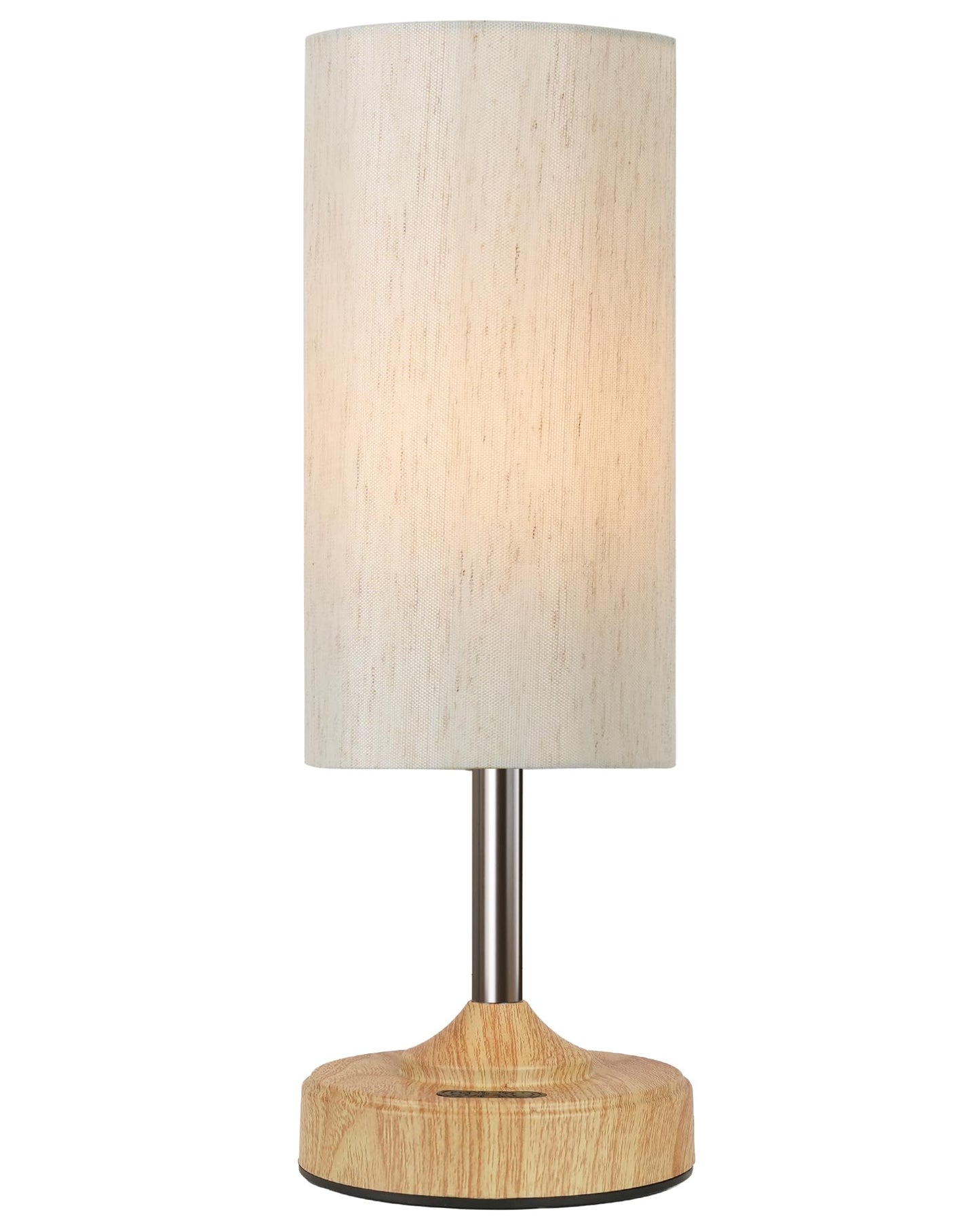 EZVALO Cordless Table Lamp, Ambient Light, Wood-Grain Finish, Dimmable, Touch, Timer, 2700K, Decor, Portable, Wireless, Rechargeable, Battery Operated, Bedside, Kitchen Lamp, for Dining Table, Counter