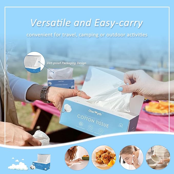 Extra Thick Disposable Face Towel, Disposable Makeup Removing Wipes, 100% USA