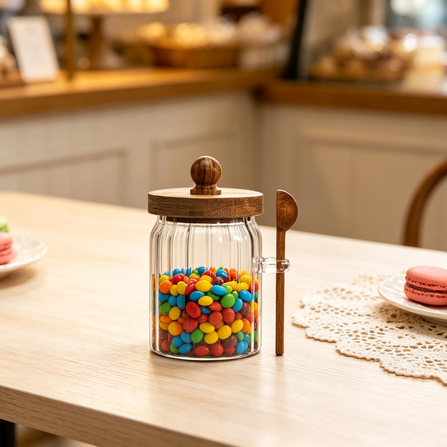Steviieden Vintage Glass Jar with Lid 19 FL OZ Airtight Glass Food Storage Container for Cereal Nuts Salts Coffee Tea Spice Jar Gratitude Jar (19 FL OZ)