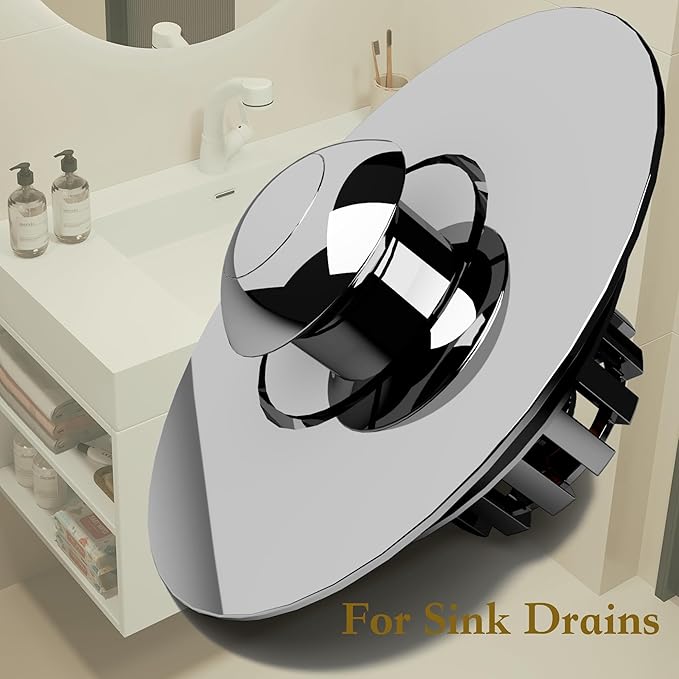 Kitchen Sink Drain Strainer 3 in 1, 304 Stainless Steel Pop Up Sink Stopper