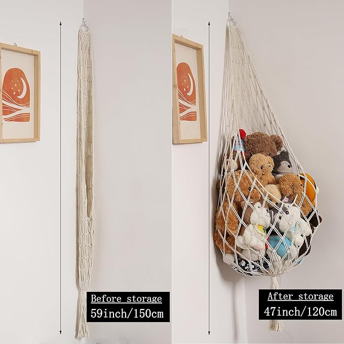 Stuffed Animal Storage Organizers Corner Hanging Ne 60" L Stuffy Animal Hammock