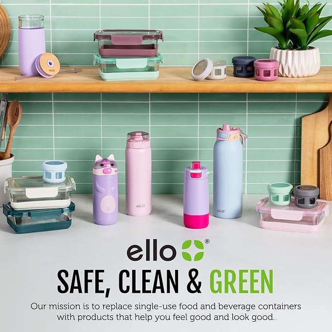 Ello Duraglass Refresh 3.4 Cup Meal Prep Sets 10Pc, 5 Pack Set- Glass Food