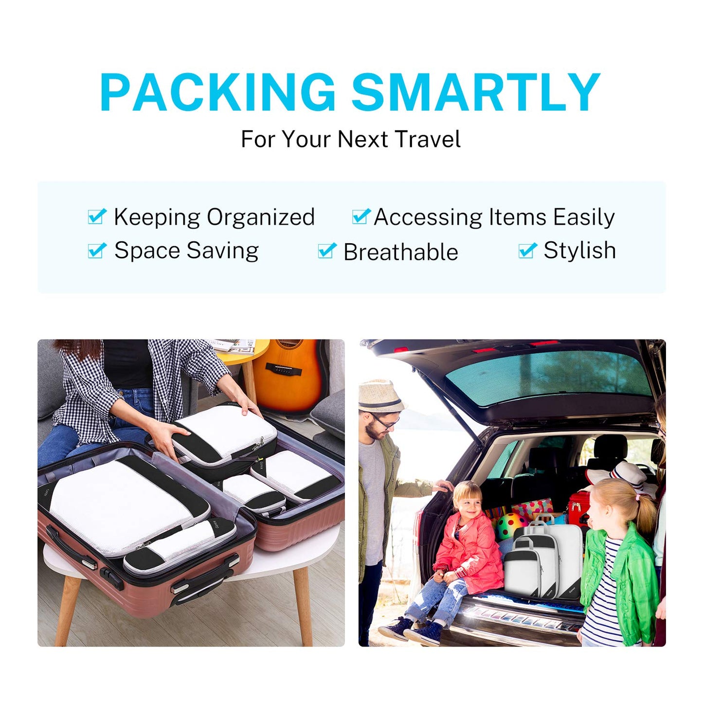 Gonex Rolling Duffle Bag with Wheels, 100L with Compression Packing Cubes